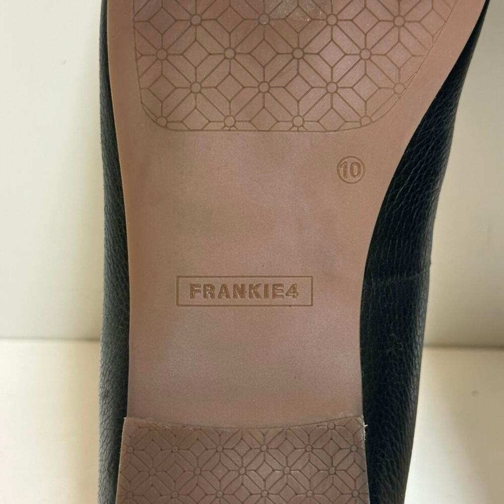 VERY GOOD Frankie4 Trinity Black Tumbled Leather Women's Dress Flat Ballet 10 - Picture 11 of 11